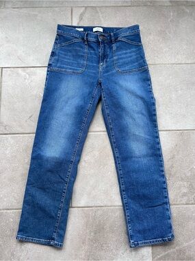 LOFT Straight Denim Jeans Blue Medium Wash Button Zip 5-Pocket Women Size 4